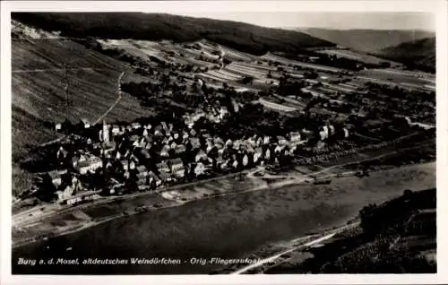 Ak Burg an der Mosel, Fliegeraufnahme