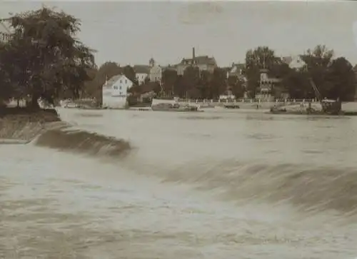 Original Foto Schweinfurt, Mainpartie mit Bleiweisswehr, um 1900