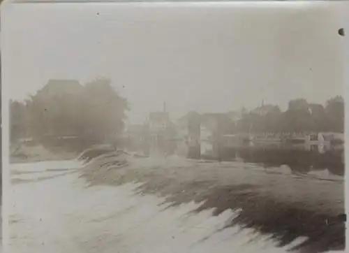 Original Foto Schweinfurt, Mainpartie mit Bleiweisswehr, um 1900