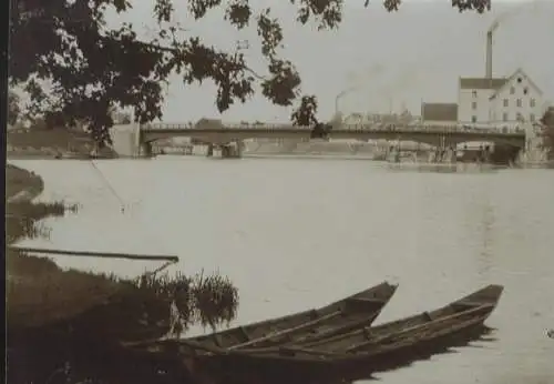 Original Foto Schweinfurt, Mainpartie mit Wehr und Schleusenanlagen, um 1900