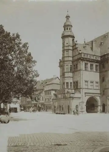 Original Foto Schweinfurt, Rathaus und Rathausplatz, um 1900