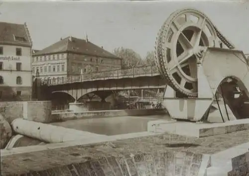 Original Foto Schweinfurt, Walzenwehr, um 1900