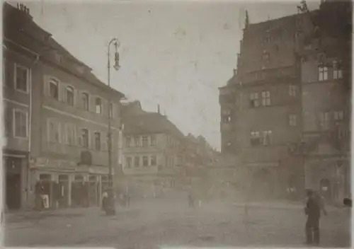 Original Foto Schweinfurt, Rathausplatz mit Rathaus, um 1900