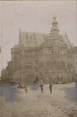 Original Foto Schweinfurt, Rathausplatz, Rathaus, um 1900