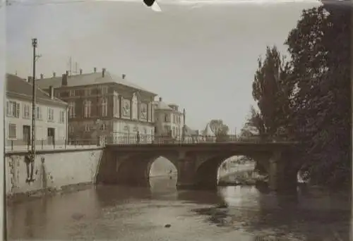 Original Foto Saarburg in Lothringen, Partie an der Saar, Saarbrücke, um 1900