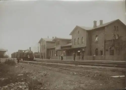 Original Foto Salzbergen im Emsland, Bahnhof, Lokomotive, um 1900