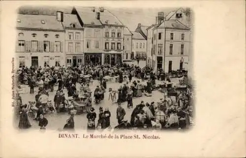 CPA Dinant Wallonie Namur, Marché de la Place St. Nicolas