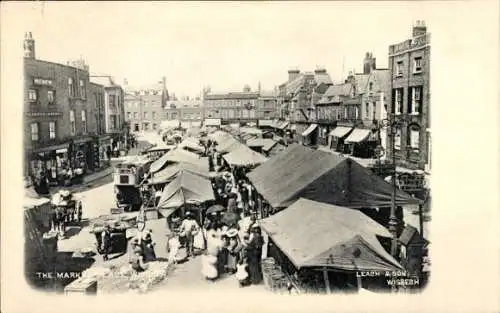 Ak Wisbech Cambridgeshire England, Marktplatz