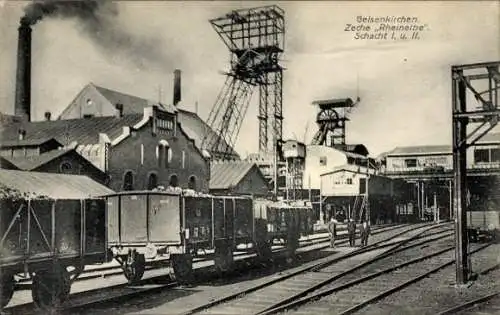 Ak Gelsenkirchen im Ruhrgebiet, Zeche Rheinelbe, Schacht I und II