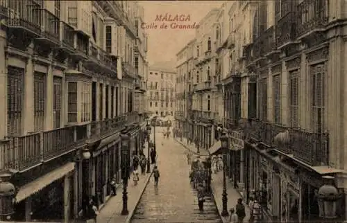 Ak Málaga Andalucía España, Calle de Granada