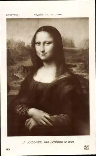 Ak Paris I Louvre, Mona Lisa von Leonardo da Vinci im Louvre