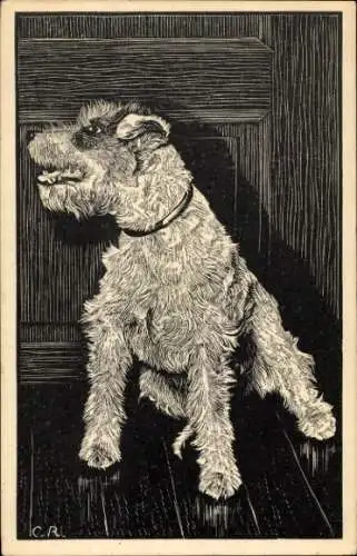 Künstler Ak Hund, Terrier