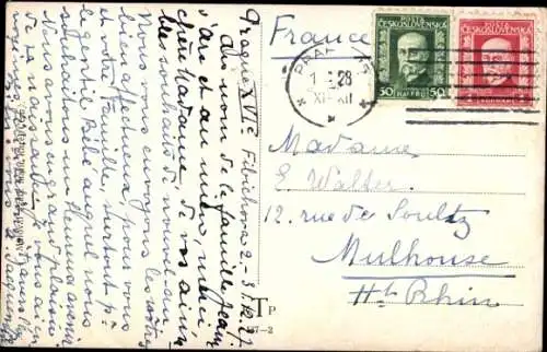 Ak Glückwunsch Neujahr, Menschen auf dem Weg zur Kirche