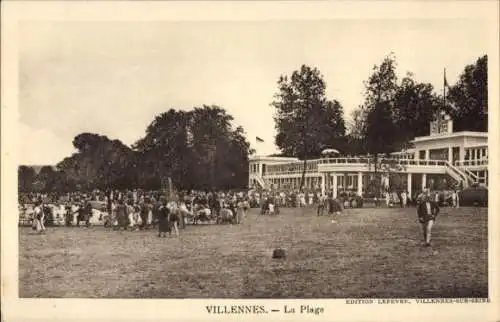 Ak Villennes sur Seine Yvelines, Plage