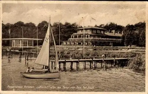 Ak Potsdam, Regattahaus, Luftschiffhafen am Templiner See