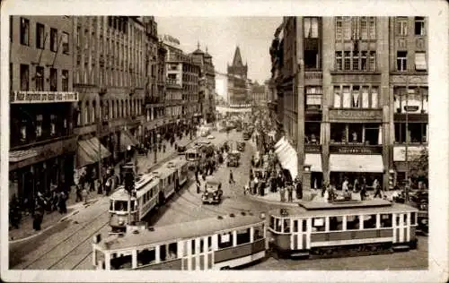 Ak Praha Prag Tschechien, Graben, Straßenbahn Linie 22