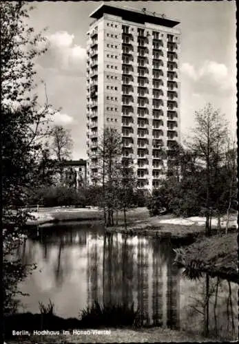 Ak Berlin Tiergarten Hansaviertel, Hochhaus