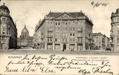 Ak Belváros Lipótváros Leopoldstadt Budapest Ungarn,  Kossuth-Platz, Gebäude, historische Ansi...