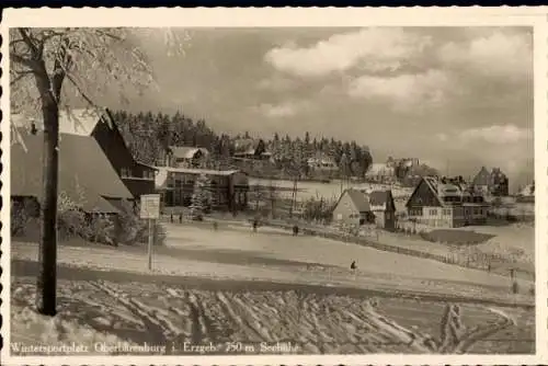 Ak Oberbärenburg Altenberg im Erzgebirge, Winteransicht