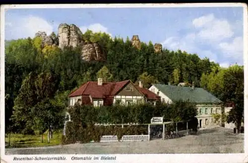 Ak Bad Schweizermühle Rosenthal Bielatal in Sachsen, Ottomühle im Bielatal