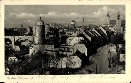 Ak Bautzen in der Lausitz, Totalansicht mit Kirchtürmen