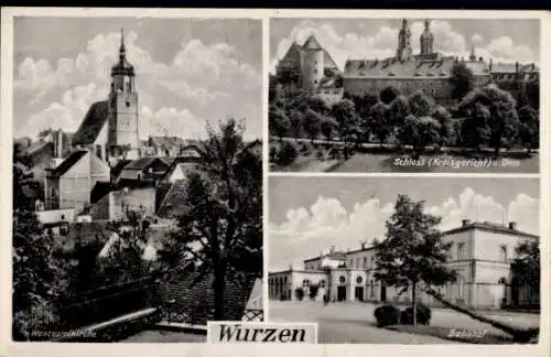 Ak Wurzen in Sachsen, Schloss, Kirche, Bahnhof