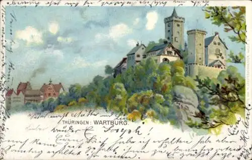 Künstler Litho Lutherstadt Eisenach in Thüringen, Wartburg