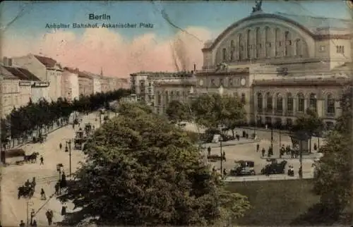 Ak Berlin Kreuzberg, Anhalter Bahnhof, Askanischer Platz