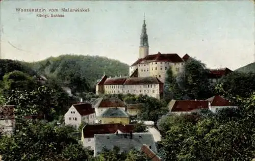 Ak Weesenstein im Müglitztal Sachsen, Schloss Weesenstein, Blick vom Malerwinkel