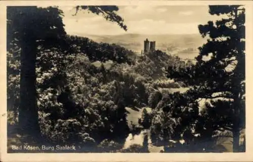 Ak Saaleck Bad Kösen Naumburg an der Saale, Burg Saaleck, Waldlandschaft, Hügelige Landschaft,...