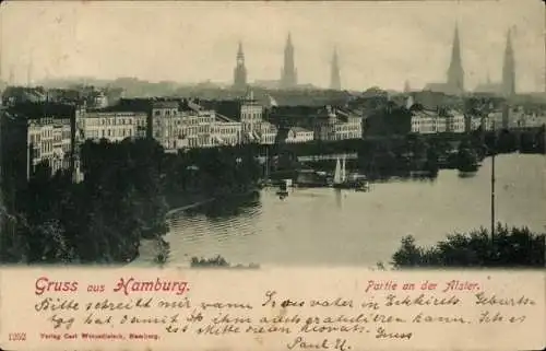 Ak Hamburg Mitte Altstadt, Stadt an der Alster