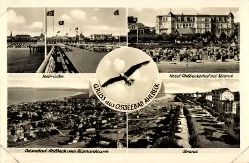 Ak Ostseebad Ahlbeck Usedom, Seebrücke, Hotel Ahlbeckerhof