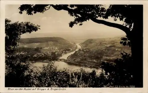 Ak Bingerbrück Bingen am Rhein, Panorama, Blick von der Rossel