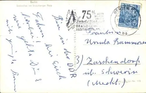 Ak Berlin Friedrichshain, Stalinallee mit Strausberger Platz