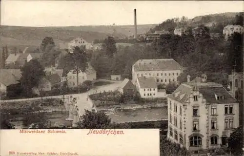 Ak Neudörfchen Mittweida in Sachsen, Teilansicht, Villen