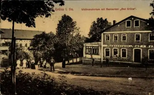 Ak Grüna Chemnitz Sachsen, Waldsanatorium mit Restaurant Bad Grüna