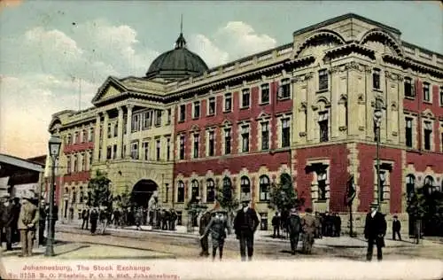 Ak Johannesburg Südafrika, Johannesburg Stock Exchange, historische Architektur, Menschen auf ...