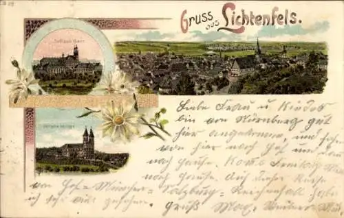 Litho Lichtenfels am Main Oberfranken, Schloss Banz, Vierzehnheiligen