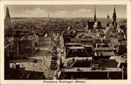 Ak Groningen Niederlande, Panorama von  historische Architektur, Stadtansicht, keine Personen