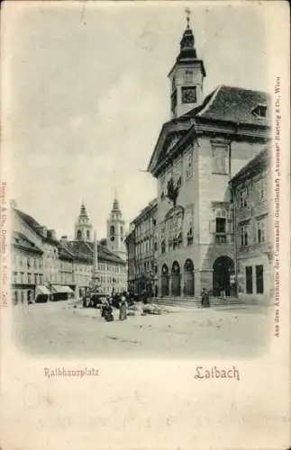 Ak Ljubljana Laibach Slowenien, Rathausplatz