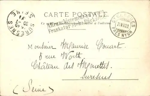 Ak Saint Cergue Kanton Waadt, Hotel-Pension Capt