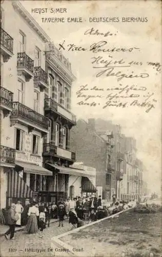 Ak Knokke Heist Heyst Knocke sur Mer Westflandern, Deutsch Bierhaus, Taverne Emile, Straße mit...