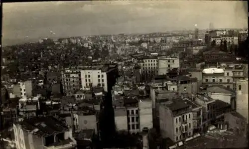 Ak Konstantinopel Istanbul Türkei, Stadtansicht, Dächer, Hochhäuser, monohrome Fotografie