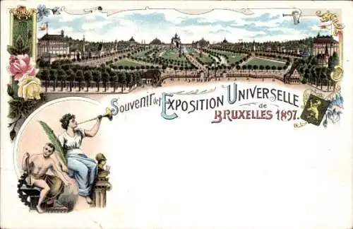 Jugendstil Litho Brüssel, Exposition Universelle 1897