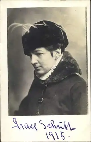 Foto Ak Grace Schüff, Porträt, Autogramm