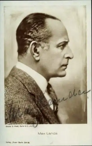Ak Schauspieler Max Landa, Seitenportrait