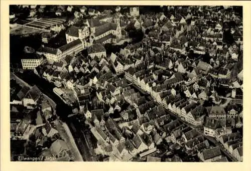 Ak Ellwangen an der Jagst Württemberg, Fliegeraufnahme