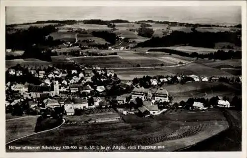 Ak Scheidegg im Allgäu Schwaben, Fliegeraufnahme