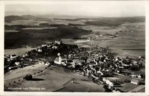 Ak Grünenbach im Allgäu Schwaben, Fliegeraufnahme