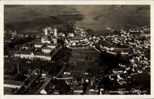 Ak Ottobeuren Bayern, Fliegeraufnahme, Kloster